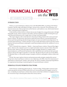 FINANCIAL LITERACY on the WEB - Center for Retirement Research