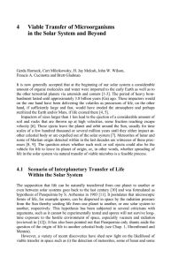 4 Viable Transfer of Microorganisms in the Solar System and