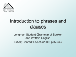 Chapter 3 - Introduction to phrases and clauses