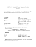 CHEM 510: Biological Physical Chemistry (3 credits