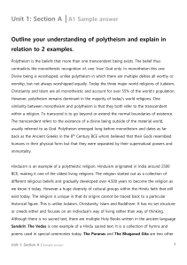 Section A - Polytheism - A1 Sample Essay [PDF Document]