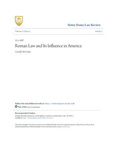Roman Law and Its Influence in America
