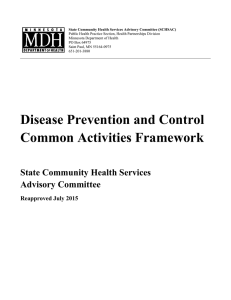 Disease Prevention and Control Common Activities Framework