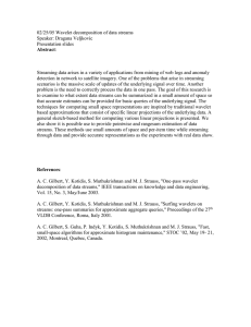 02/25/05 Wavelet decomposition of data streams