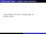 First-order logic syntax and semantics