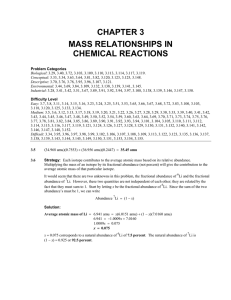 CHAPTER 3 MASS RELATIONSHIPS IN CHEMICAL REACTIONS