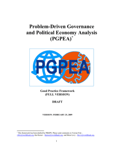Problem-driven governance and political economy analysis