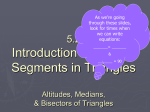 Altitudes, Medians, Bisectors of Triangles