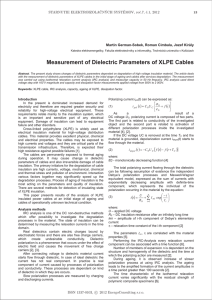 Measurement of Dielectric Parameters of XLPE Cables
