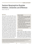 Serotonin Norepinephrine Reuptake Inhibitors: Similarities and