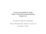 Country presentation Sri Lanka Project Steering Committee Meeting