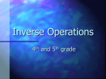 Inverse Operations
