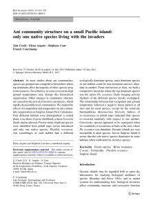 Ant community structure on a small Pacific island: only one native