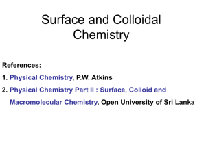 Surface and colloidal chemistry