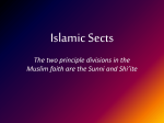 Branches of Islam - Ms. Johnson`s Comparative Religion