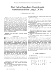 High Output Impedance Current-mode Multifuntions Filter Using