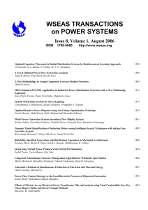 WSEAS TRANSACTIONS on POWER SYSTEMS, August 2006