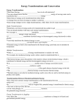 Energy Transformations Notes