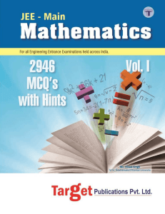 JEE Main, Mathematics Volume I, Notes (Guide)