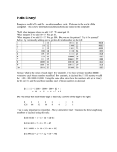 Hexadecimal Worksheet Solution