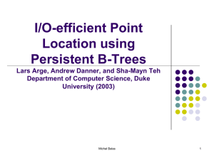 I/O-efficient Point Location using Persistent B
