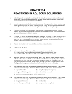 CHAPTER 4 REACTIONS IN AQUEOUS SOLUTIONS