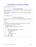 THE JAVA BREAK and CONTINUE STATEMENTS