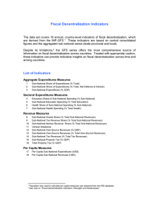 Fiscal Decentralization Indicators