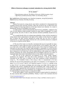 Effect of electron exchange on atomic ionization in a strong electric