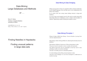 Datamining: Large Databases and Methods