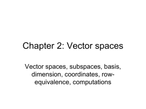 Chapter 2: Vector spaces