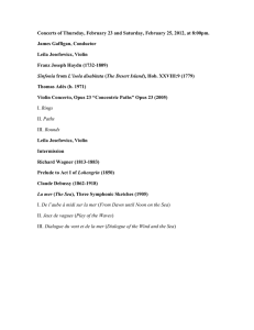 Concerts of Thursday, February 23 and Saturday, February 25, 2012