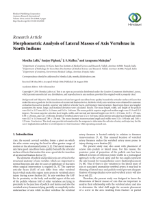 Morphometric Analysis of Lateral Masses of Axis Vertebrae in North
