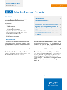 TIE-29 Refractive Index and Dispersion