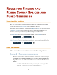 Rules for Finding and Fixing Comma Splices and