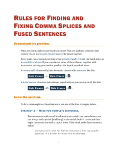 Rules for Finding and Fixing Comma Splices and