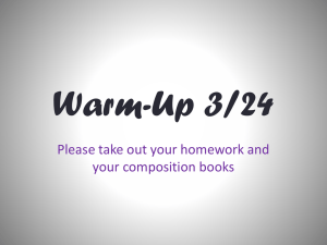 Warm-Up 3/11 - By the Bellamy River