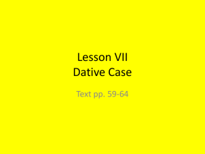 Lesson 7 Dative Case
