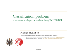 Classification problem, case based methods, naïve Bayes