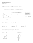 Use Trigonometric ratios to solve for an acute angle in a triangle