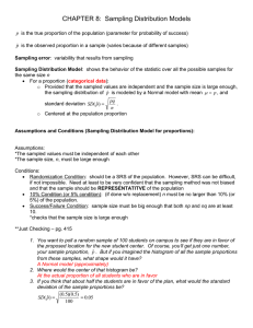 CHAPTER 18: Sampling Distribution Models