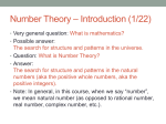 Number Theory * Introduction (1/22)