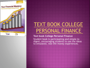 Text book College Personal Finance