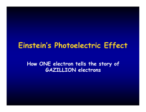 Einstein`s Photoelectric Effect