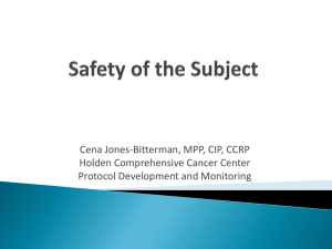 Safety of the Subject - The University of Iowa