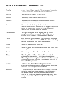 The Fall of the republic Glossary of key words