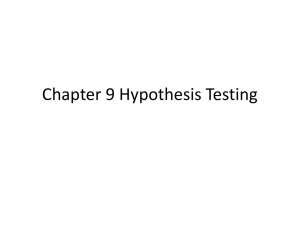 Chapter 9 Hypothesis Testing