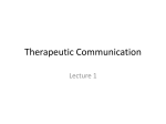 Therapeutic Communication - Porterville College Home
