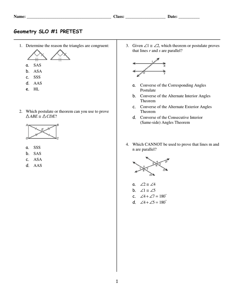 Examview Slo 1 Pretest