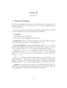 Lecture 20 1 Point Set Topology